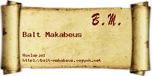 Balt Makabeus névjegykártya